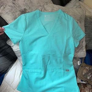 FIGS Aqua Blue XS scrub top